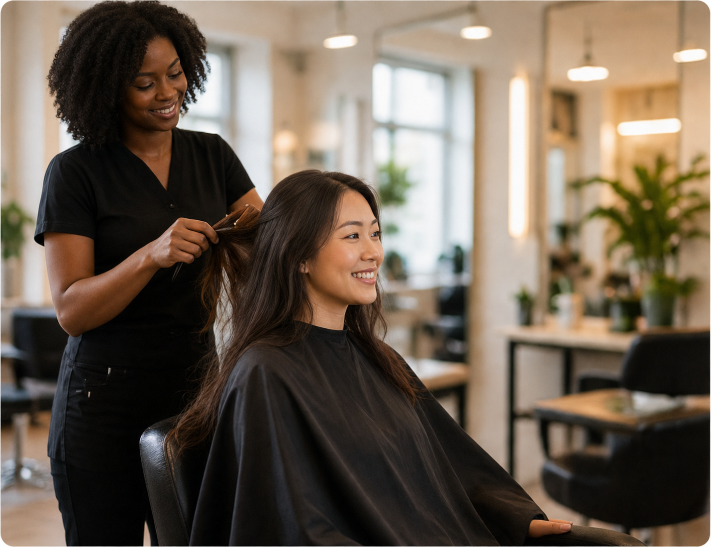 Hairdresser in a salon
